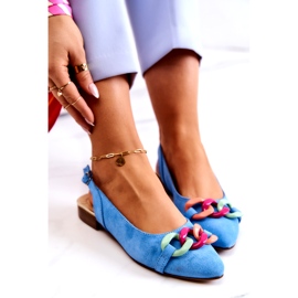 Bailarinas Ante Con Cadena Lewski Shoes 3125 Azul multicolor 4