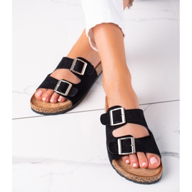 SHELOVET Pantuflas Mujer Cómodas negro 1