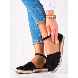 SHELOVET Alpargatas caladas negro 2