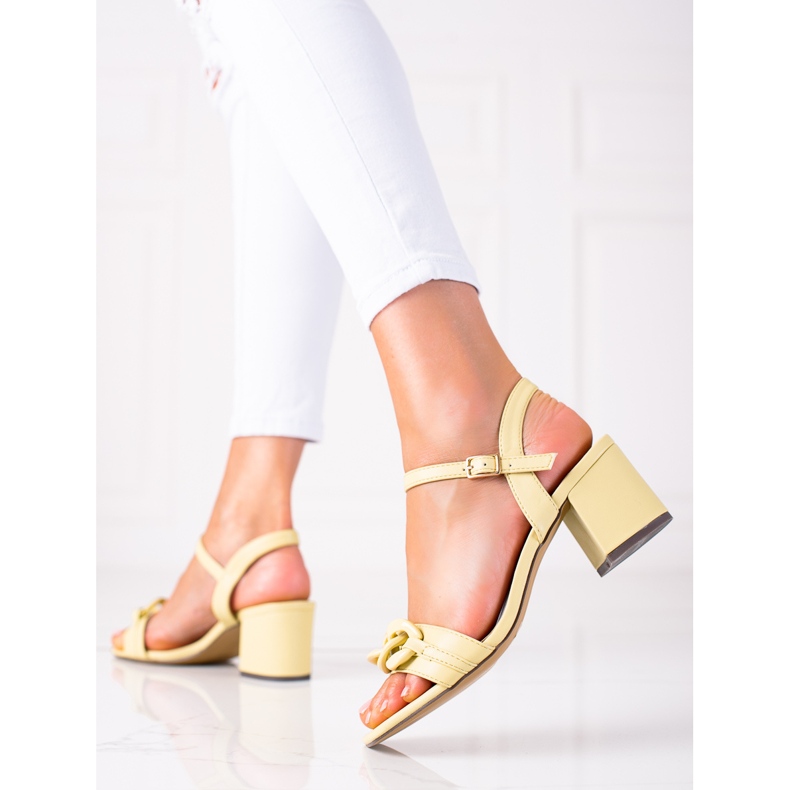 SHELOVET Sandalias de moda multicolor amarillo 1