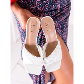 SHELOVET Zapatillas De Tacón Transparente blanco 3
