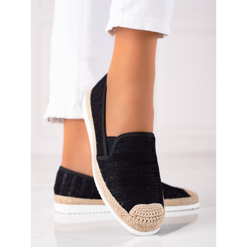 SHELOVET alpargatas sin cordones negro 2 SHELOVET alpargatas sin cordones negro 2