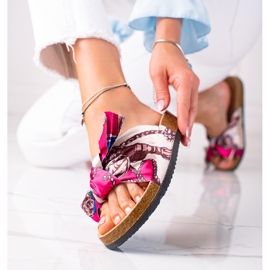 SHELOVET Pantuflas Rosas Con Lazo rosado 1