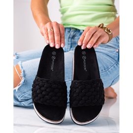 W. Potocki Pantuflas Potocki Trenzadas negro 1