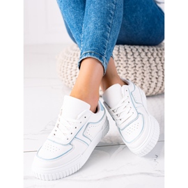 SHELOVET Zapatillas blancas blanco azul 3