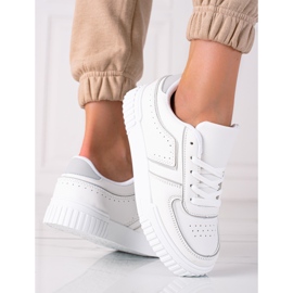 SHELOVET Zapatillas blancas blanco gris 3