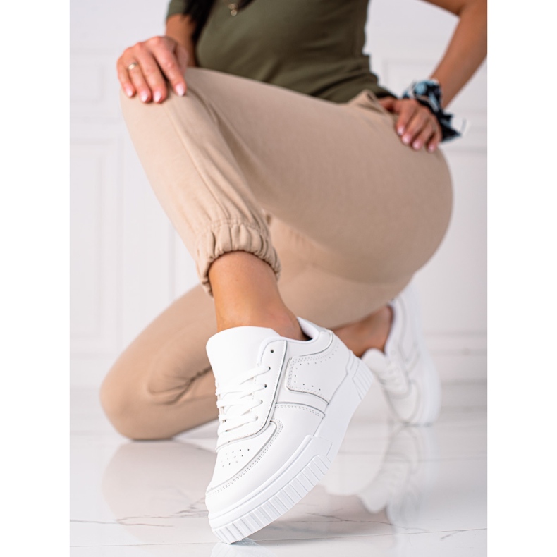 SHELOVET Zapatillas blancas blanco gris 1