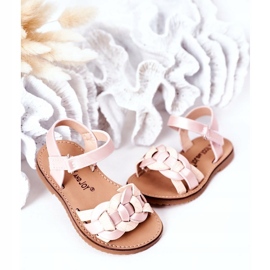 Sandalias de niñas con un patrón de serpiente rosa rosado 3