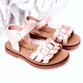 Sandalias de niñas con un patrón de serpiente rosa rosado 4