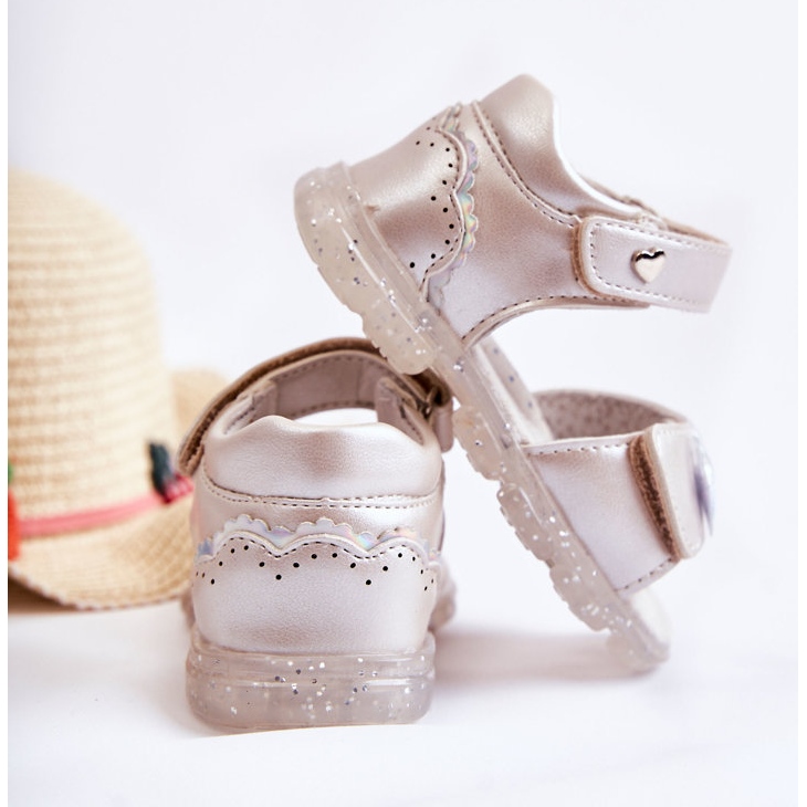 PE1 Cómodas Sandalias Infantiles Con Adorno Cayo Plateado rosado 2