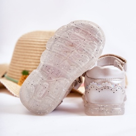 PE1 Cómodas Sandalias Infantiles Con Adorno Cayo Plateado rosado 5