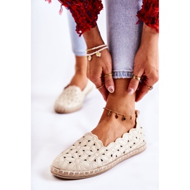 Bailarinas De Mujer Sin Cordones Con Flores Beige 1