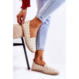 Bailarinas De Mujer Sin Cordones Con Flores Beige 2