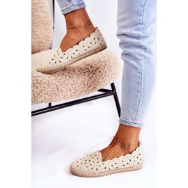 Bailarinas De Mujer Sin Cordones Con Flores Beige 3