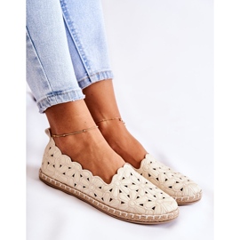 Bailarinas De Mujer Sin Cordones Con Flores Beige 6