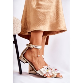PA2 Sandalias De Mujer De Piel Con Tacón Plano Golden Morlee dorado 1