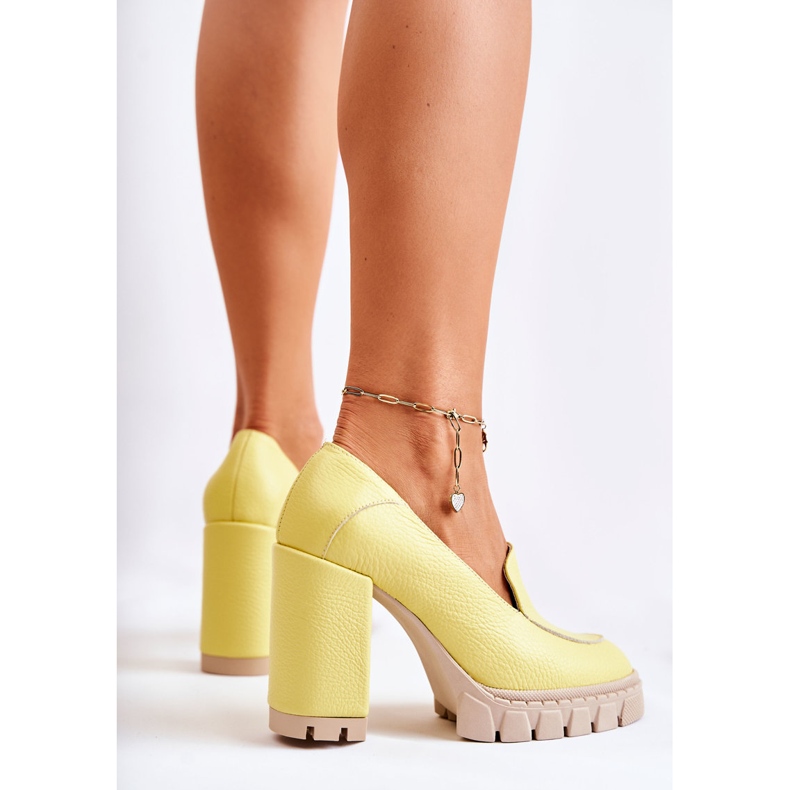 PA2 Bombas de moda en una plataforma amarilla masiva de Margott amarillo 2