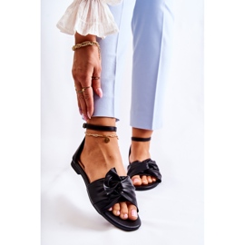 Sandalias Astana de cuero negro de mujer de moda 1
