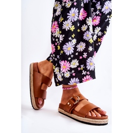 FB1 Pantuflas Penélope beige de mujer a la moda marrón 2 FB1 Pantuflas Penélope beige de mujer a la moda marrón 2