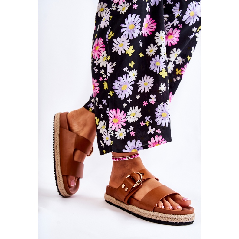 FB1 Pantuflas Penélope beige de mujer a la moda marrón 2 FB1 Pantuflas Penélope beige de mujer a la moda marrón 2