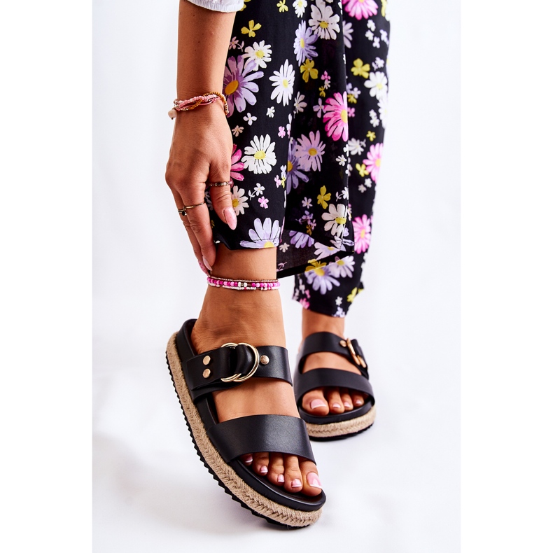 FB1 Pantuflas Penelope negras de moda para mujer negro 1