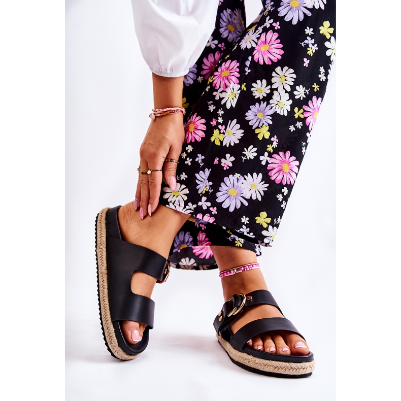 FB1 Pantuflas Penelope negras de moda para mujer negro 2