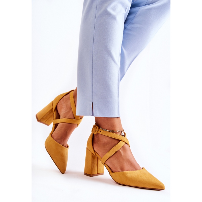 FB1 Sandalias de moda en una barra Sinari amarilla amarillo 2