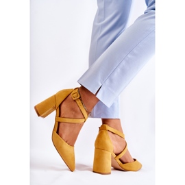 FB1 Sandalias de moda en una barra Sinari amarilla amarillo 4
