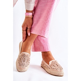 S.Barski Alpargatas De Mujer Meredith Beige Calado Sin Cordones 3