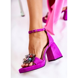 PA2 Sandalias Mujer Ante Adornos Mayet Fucsia rosado 6