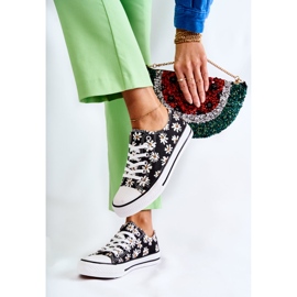 PS1 Zapatillas Bajas De Mujer Con Flores Janey Negro 4