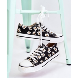 PS1 Zapatillas Bajas De Mujer Con Flores Janey Negro 6