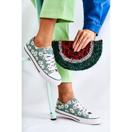 PS1 Zapatillas bajas de mujer con flores verdes Janey 3