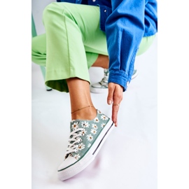PS1 Zapatillas bajas de mujer con flores verdes Janey 5