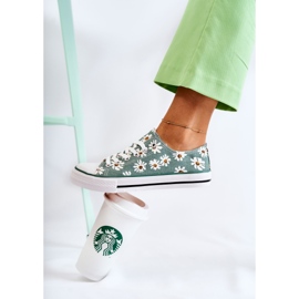 PS1 Zapatillas bajas de mujer con flores verdes Janey 7