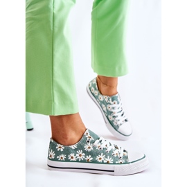 PS1 Zapatillas bajas de mujer con flores verdes Janey 6