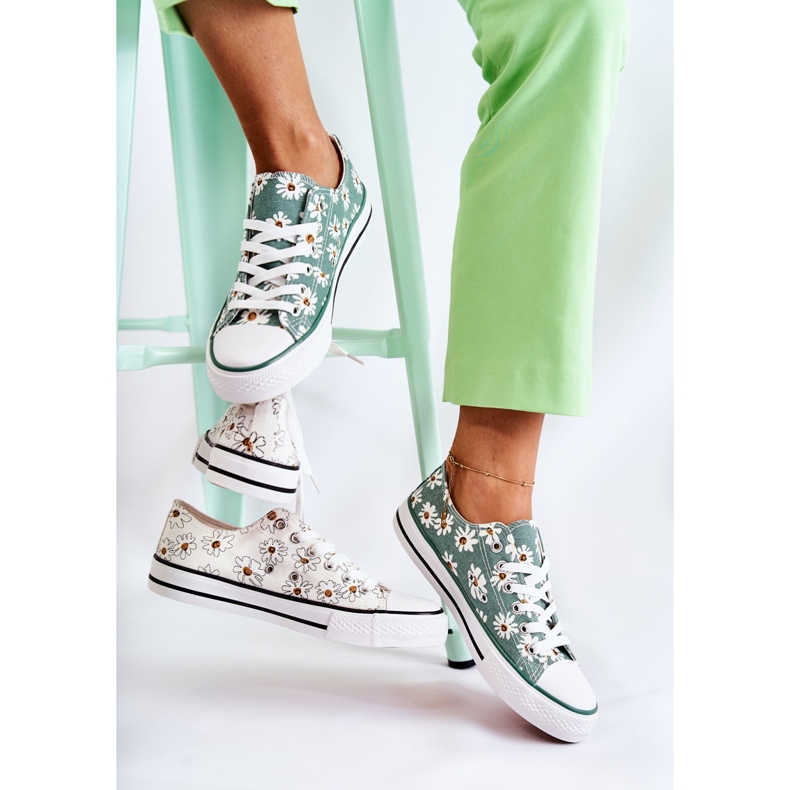 PS1 Zapatillas bajas de mujer con flores verdes Janey 1 PS1 Zapatillas bajas de mujer con flores verdes Janey 1
