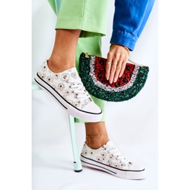 PS1 Zapatillas bajas de mujer con flores blancas Janey blanco 5