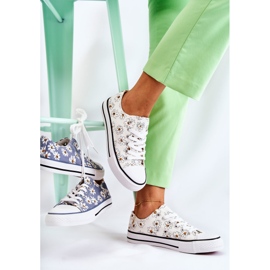 PS1 Zapatillas bajas de mujer con flores blancas Janey blanco 3