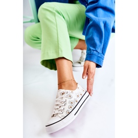 PS1 Zapatillas bajas de mujer con flores blancas Janey blanco 8