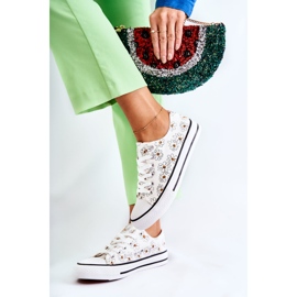 PS1 Zapatillas bajas de mujer con flores blancas Janey blanco 9