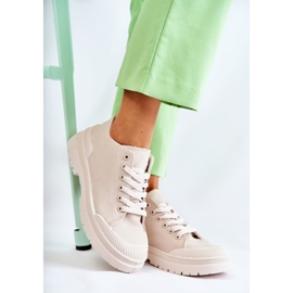 PS1 Deportivas Mujer de Tela Beige Claro Parossa 4