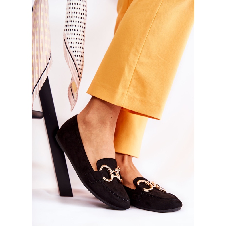 PG1 Mocasines De Mujer En Ante Con Decoración Black Reality negro 1