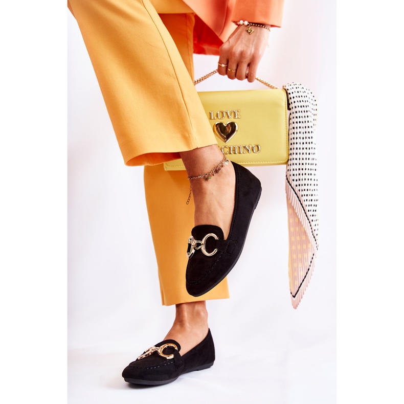 PG1 Mocasines De Mujer En Ante Con Decoración Black Reality negro 2