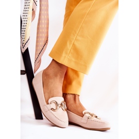 Mocasines De Mujer En Ante Con Decoración Reality Beige 7