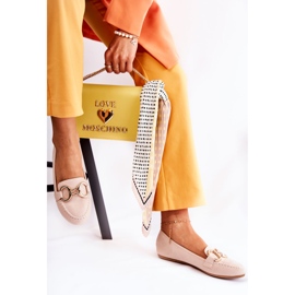 Mocasines De Mujer En Ante Con Decoración Reality Beige 3