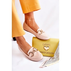 Mocasines De Mujer En Ante Con Decoración Reality Beige 6