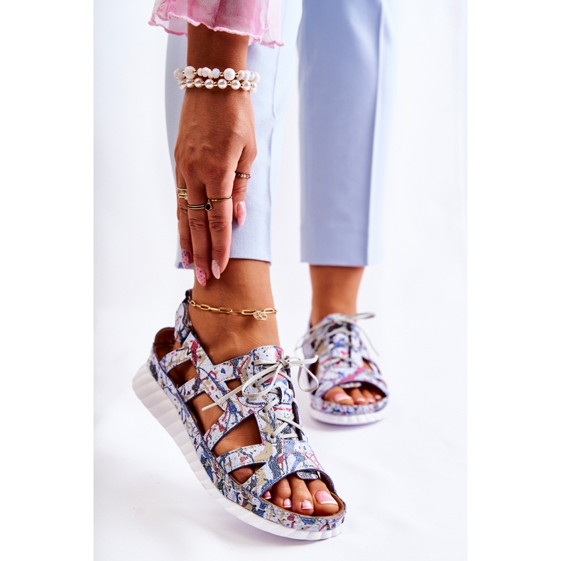 Maciejka Sandalias Mujer Piel Con Velcro 05375-06 Azul multicolor 1 Maciejka Sandalias Mujer Piel Con Velcro 05375-06 Azul multicolor 1