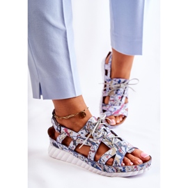 Maciejka Sandalias Mujer Piel Con Velcro 05375-06 Azul multicolor 4