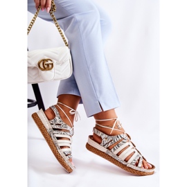 Sandalias de cuero de mujer de moda Maciejka 05552-04 Beige-Negro 5
